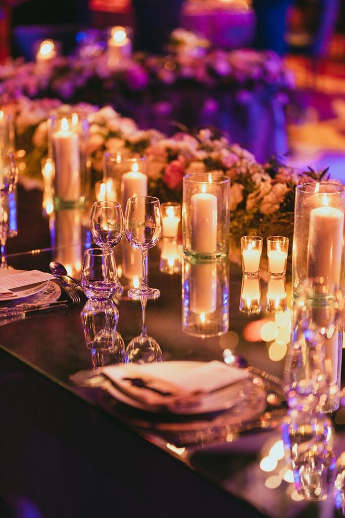 table decoration with candles wedding marrakech