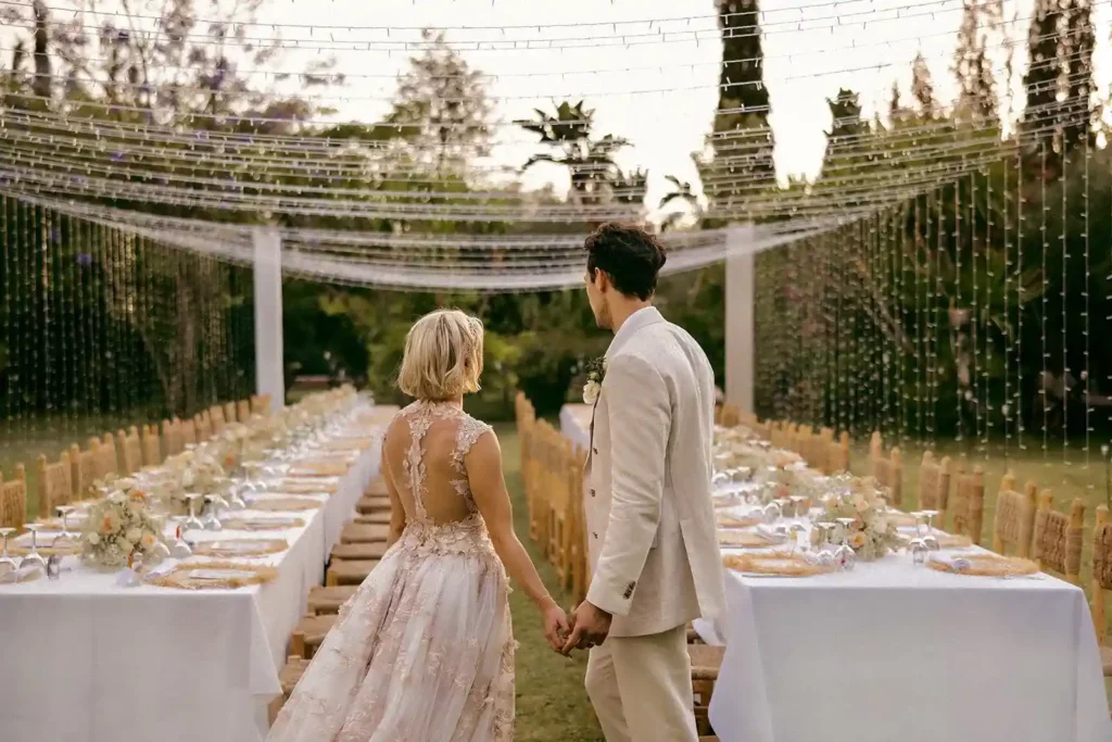 wedding garden table flower decor